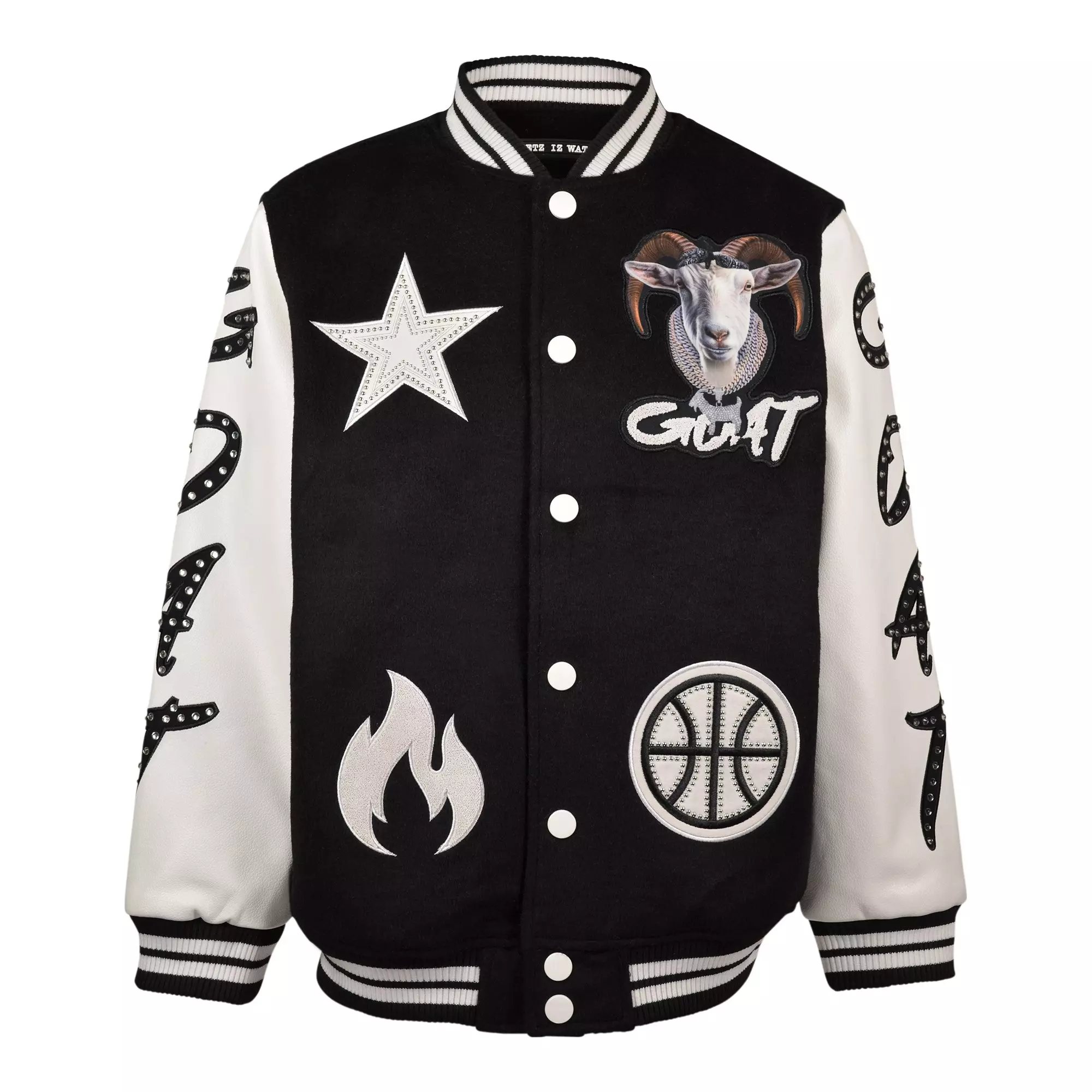 Streetz Iz Watchin Big Boys' GOAT Jacket - Black/White